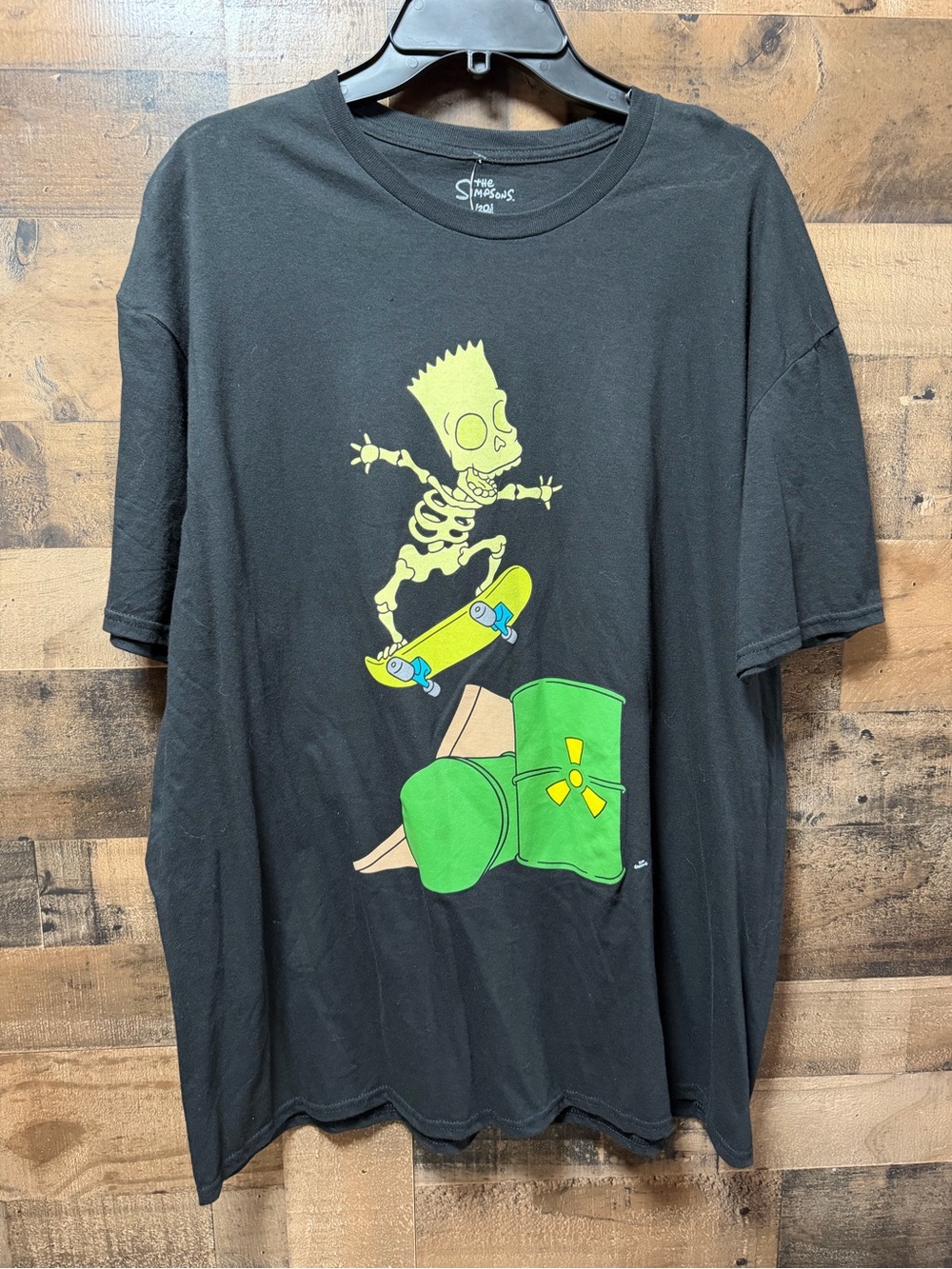 The Simpsons Bart Simpson Skeleton Skateboard T-Shirt Black XXL 2XL NWT